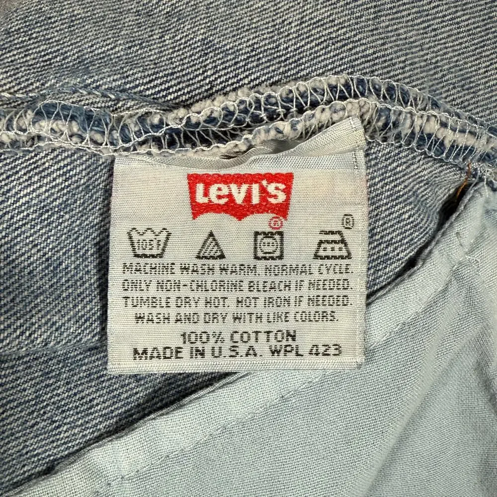 Levi’s 501 VTG 40x30 90s USA Rigid Cotton Denim Button Fly Measured 38x30